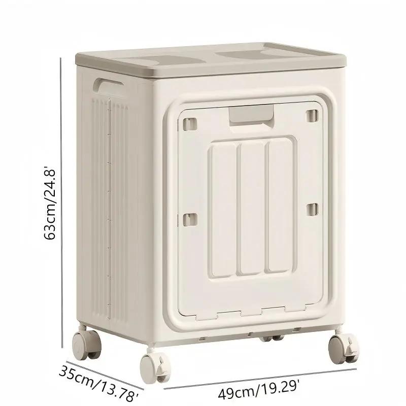 Rolling Laundry Hamper with Lid, 150L Large Capacity Plastic Collapsible Laundry Basket with Wheels, Sturdy Portable Storage Organizer Box for Bedroom Bathroom
