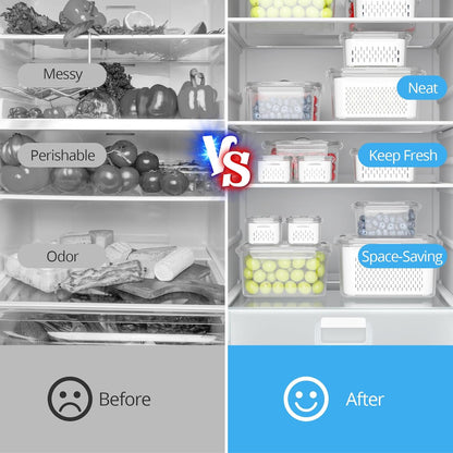 8/10/12 Pcs Large Fruit Containers for Fridge