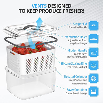 8/10/12 Pcs Large Fruit Containers for Fridge