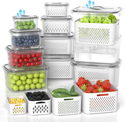 8/10/12 Pcs Large Fruit Containers for Fridge