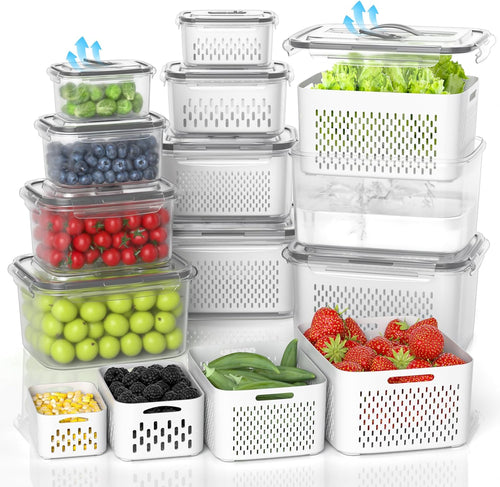 8/10/12 Pcs Large Fruit Containers for Fridge