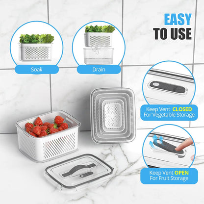 8/10/12 Pcs Large Fruit Containers for Fridge