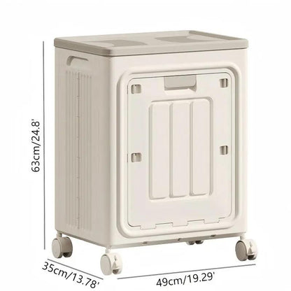 Rolling Laundry Hamper with Lid, 150L Large Capacity Plastic Collapsible Laundry Basket with Wheels, Sturdy Portable Storage Organizer Box for Bedroom Bathroom