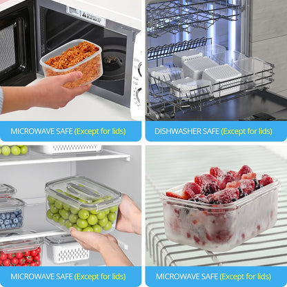 8/10/12 Pcs Large Fruit Containers for Fridge
